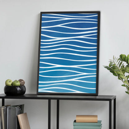 blue waves framed wall art