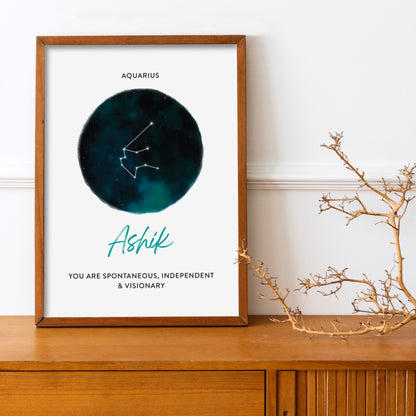 Custom Zodiac Star Poster Gift