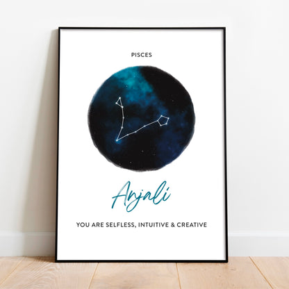 Custom Zodiac Star Poster Gift