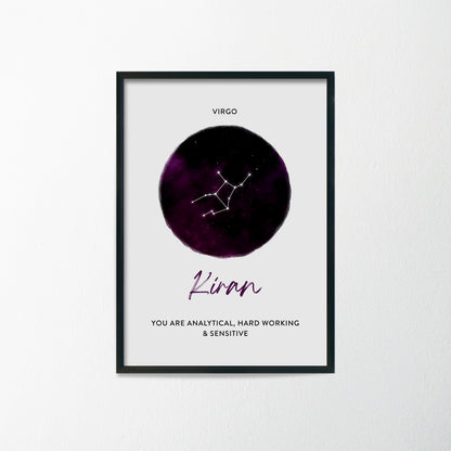 Custom Zodiac Star Poster Gift