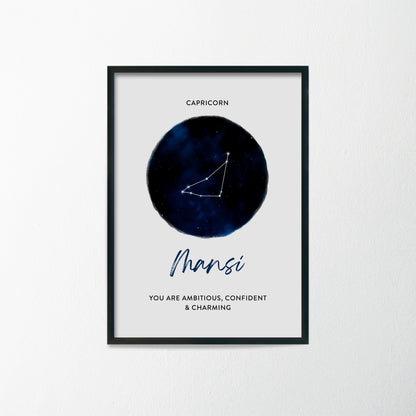 Custom Zodiac Star Poster Gift